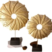 kırılmaz polyester,SARI RENK halka pervane figürlü biblo thumbnail 7