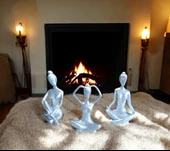 kırılmaz polyester,3 lü yoga yapan beyaz kızlar biblosu thumbnail 1