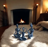 SİYAH RENK 3 lü yoga yapan kızlar biblosu thumbnail 1