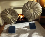 kırılmaz polyester,SARI RENK halka pervane figürlü biblo thumbnail 6