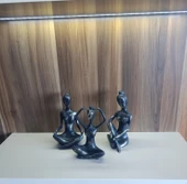 SİYAH RENK 3 lü yoga yapan kızlar biblosu thumbnail 2