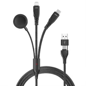 2x Type-c 100W-27W + Apple Watch Uyumlu Type-c Şarj Adaptörü (Siyah) - 1