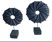 kırılmaz polyester,SİYAH RENK halka pervane figürlü biblo thumbnail 1