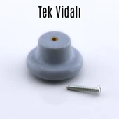 Mantar Kulp Düğme 10 ADET Çekmece Mutfak Mobilya Dolabı Dolap Kulpu Kulbu Plastik Kulp Gri thumbnail 2