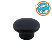 Mantar Kulp Düğme 10 ADET Çekmece Mutfak Mobilya Dolabı Dolap Kulpu Kulbu Plastik Kulp Siyah thumbnail 1