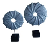 kırılmaz polyester,BEYAZ RENK halka pervane figürlü biblo thumbnail 2