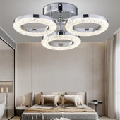 Apliqa Oylum 3'lü Krom 24 Watt Kristalli Koridor Salon Led Plafonyer Avize thumbnail 1
