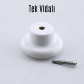 Mantar Kulp Düğme 10 ADET Çekmece Mutfak Mobilya Dolabı Dolap Kulpu Kulbu Plastik Kulp Beyaz thumbnail 4
