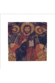 Kapadokya Göreme Karanlık Kilise Freski - Deesis Baskılı Taş Magnet 5X5 - 5