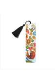 Horozlu Desen Baskılı, Püsküllü Kitap Ayracı (hediyelik Bookmark,ayraç-120) - 1