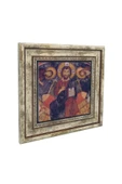 Kapadokya Göreme Karanlık Kilise Freski - Deesis Baskılı Taş Tablo 25X25 - 1