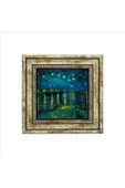 Ren Nehrinde Yıldızlı Bir Gece (Vincent Van Gogh, 1888) Baskılı Taş Tablo 25X25 - 2
