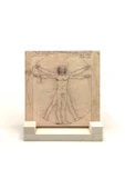Vitruvius Adamı (Leonardo Da Vinci, 1492) Baskılı Taş Masaüstlük 10X10 - 1