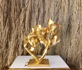 kırılmaz polyester,konuşma duyma görme figür sarı  renk heykel biblosu thumbnail 6