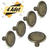 Düğme Daire Metal Eskitme Antik (4 ADET) Mobilya Mutfak Çekmece Dolap Dolabı Kulpu Kulbu Kulpları thumbnail 1