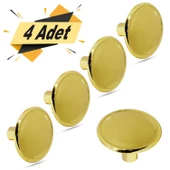 Düğme Kulp Daire Çekmece Dolap Dolabı Kapak Kulpu Kulpları Kulbu Metal Gold (4 ADET) Mobilya Mutfak - 1
