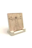 Vitruvius Adamı (Leonardo Da Vinci, 1492) Baskılı Taş Masaüstlük 10X10 - 2