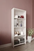 woodaria  Kitaplık | Çok Amaçlı Dolap 4 Bölmeli  |  Dosya Dolabı - 1