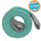 Yük Kaldırma Sapan Polyester Spanzet 2 Ton 2 Metre Turkuaz Sağlam Taşıma İndirme Araç Çekme Halat - 1
