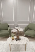 woodaria  Zigon Ve Orta Sehpa Seti, Salon Seti, Sehpa Seti, Oturma Odası Set Oval - 1