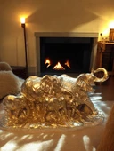 kırılmaz polyester,SARI RENK fil biblo thumbnail 1