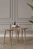 woodaria Zigon Sehpa, 3lü Zigon Sehpa, Ahşap Ayaklı Zigon Sehpa, Kahve Masası - 2