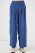 Geniş Paça Pileli Pantolon 6718 - İndigo - 4
