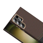 Galaxy S23 Ultra Kılıf M-safe Şarj Özellikli Karbon Fiber Görünümlü Redclick Gros Kapak thumbnail 3