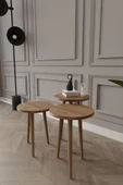 woodaria  Zigon Sehpa, 3lü Zigon Sehpa, Ahşap Ayaklı Zigon Sehpa, Kahve Masası - 4
