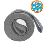 Yük Kaldırma Sapan Polyester Spanzet 4 Ton 2 Metre Gri Sağlam Taşıma İndirme Araç Çekme Halat - 1