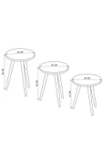 woodaria  Zigon Ve Orta Sehpa Seti, Salon Seti, Sehpa Seti, Oturma Odası Set Oval - 5
