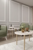 woodaria  Zigon Ve Orta Sehpa Seti, Salon Seti, Sehpa Seti, Oturma Odası Set Oval - 3
