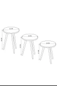 Zigon ve Orta Sehpa Seti | Salon Seti | Sehpa Seti | Oturma Odası Seti | Oval - 11