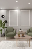 woodaria  Zigon Ve Orta Sehpa Seti, Salon Seti, Sehpa Seti, Oturma Odası Set Oval - 2