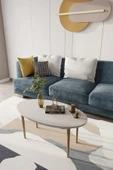 Orta Sehpa, Elips Masa, Ahşap Ayaklı Orta Sehpa, Salon Masası, Sehpa - 3