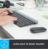 Logitech MK470 Slim Combo Kablosuz Klavye Mouse Seti 12 Fn Kısayolu ile Kompakt Klavye Sağ - 3