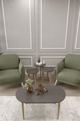 woodaria  Zigon Ve Orta Sehpa Seti, Salon Seti, Sehpa Seti, Oturma Odası Set Oval - 1