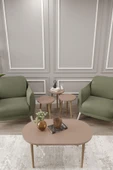 woodaria  Zigon Ve Orta Sehpa Seti, Salon Seti, Sehpa Seti, Oturma Odası Set Oval - 1