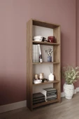 woodaria  Kitaplık | Çok Amaçlı Dolap 4 Bölmeli  |  Dosya Dolabı - 1