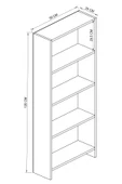 woodaria  Kitaplık | Çok Amaçlı Dolap 5 Bölmeli  |  Dosya Dolabı - 5