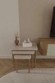 woodaria  Kare Zigon Sehpa, 3lü Sehpa Seti, Zigon Sehpa,, Ahşap Ayaklı Zigon Sehpa - 4