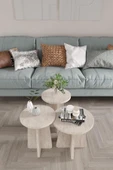 woodaria  Mantar Sehpa 3'lü Set – Şık ve Fonksiyonel Zigon Sehpa, Yan Sehpa ve Orta Sehpa Takımı - 1