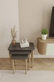 woodaria  Kare Zigon Sehpa, 3lü Sehpa Seti, Zigon Sehpa,, Ahşap Ayaklı Zigon Sehpa - 4