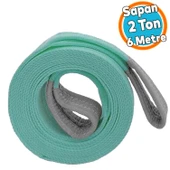 Yük Kaldırma Taşıma İndirme Araç Çekme Halat Sapan Polyester Spanzet 2 Ton 6 Metre Turkuaz Sağlam - 1