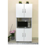 IRMAK MOBİLYA 4 Kapaklı Orta Bölmeli 4 Kapılı Çok Amaçlı Mikrodalga Mini Fırın Mutfak Dolabı 4KPK-FRNDolabı - 1