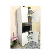 IRMAK MOBİLYA 4 Kapaklı Orta Bölmeli 4 Kapılı Çok Amaçlı Mikrodalga Mini Fırın Mutfak Dolabı 4KPK-FRNDolabı - 3