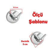 Vidalı Banyo Lavabo Askısı Çatal 2'li Askılık Krom Renk Metal Sağlam Aparat Bornoz Havlu Asma Askı - 2