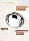Çelik Kase 15,5 cm Paslanmaz Çelik - 1