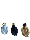 kırılmaz polyester, BEYAZ  RENK Goril biblo thumbnail 4