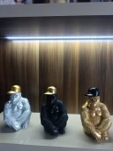 kırılmaz polyester, SİYAH RENK Goril biblo thumbnail 7